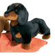 DACHSHUND: <BR> Black & Tan Stuffed 16" Floppy